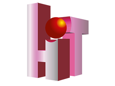 Ancien logo dans les tons rose fushia d' Hainaut Ingénierie Technique