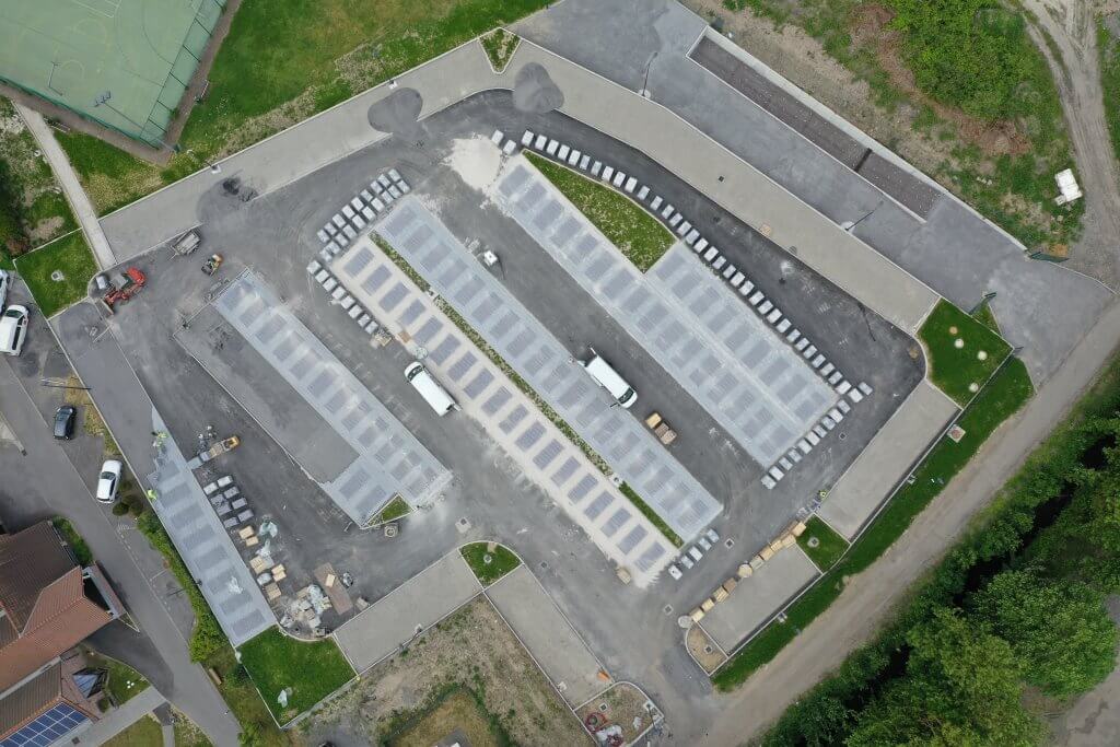 Vue aérienne du nouveau parking Condorcet à Tournai